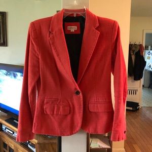 Orange-red one button blazer